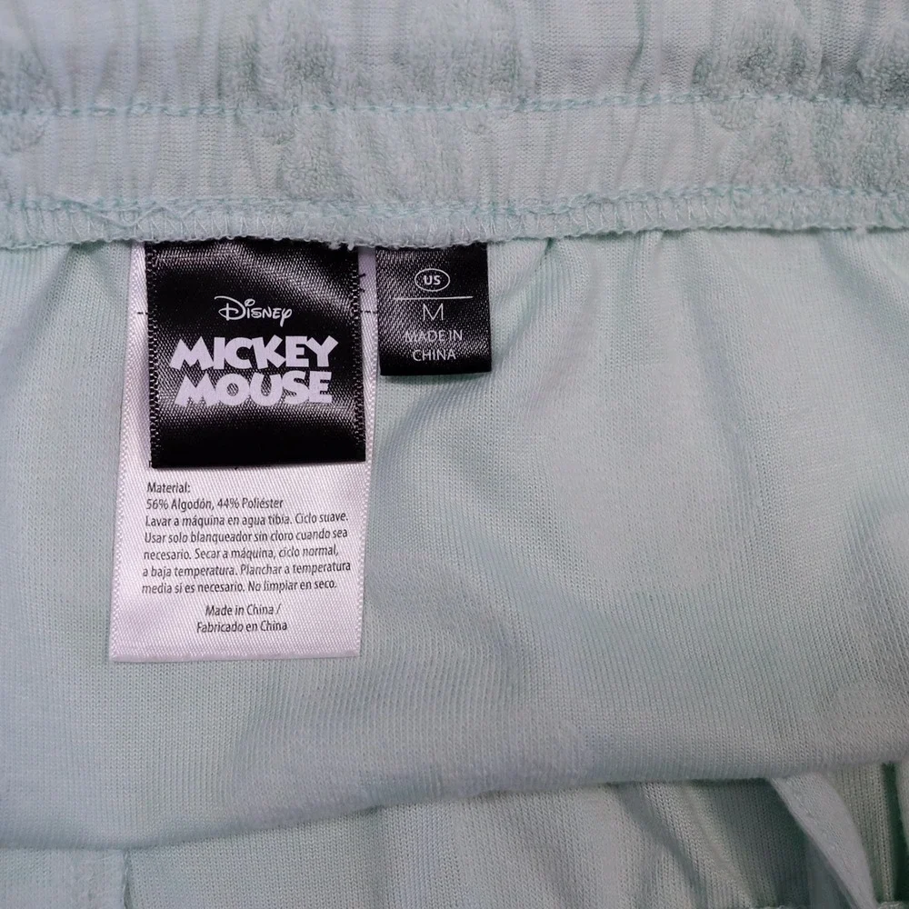 Disney Mickey Mouse Skirt Women M Mint Green Terry Cloth Embossed Mini Skirt